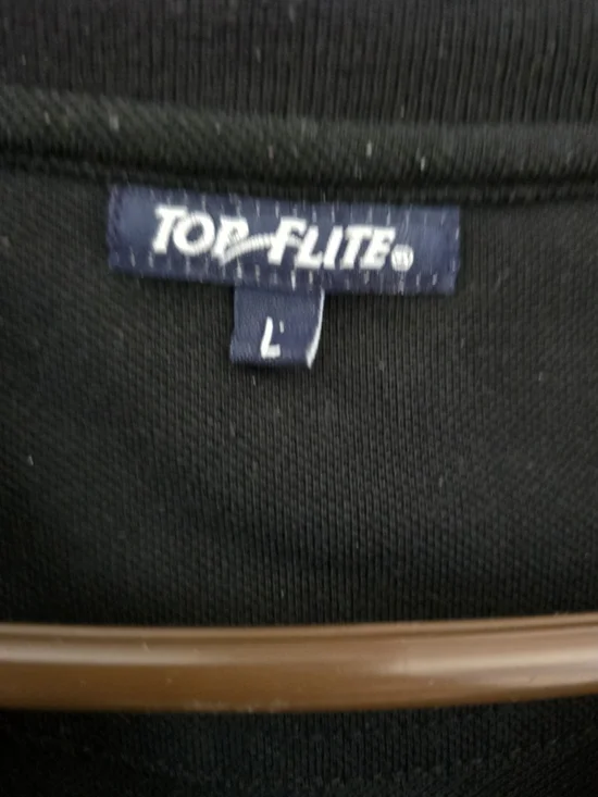 Top-Flite Men's Black Polo Shirt with White Trim - Picture 2 of 3